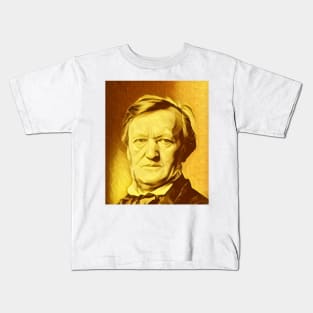 Richard Wagner Golden Portrait | Richard Wagner Artwork 8 Kids T-Shirt